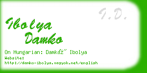 ibolya damko business card